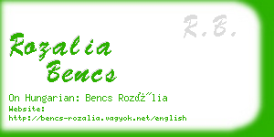 rozalia bencs business card